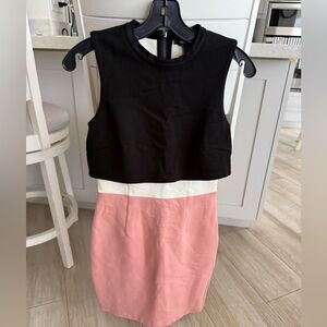 French Connection Black and Pink Sleeveless Dress Size 4